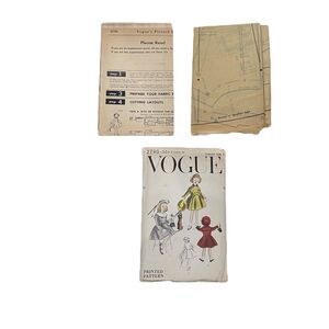 Vintage 1950s Vogue Printed Sewing Pattern Service 2790 Child's Coat Size 2